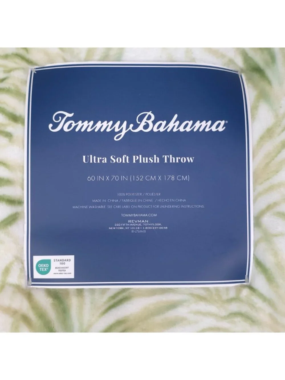 Tommy Bahama Ultra Soft Plush Throw Blanket 60